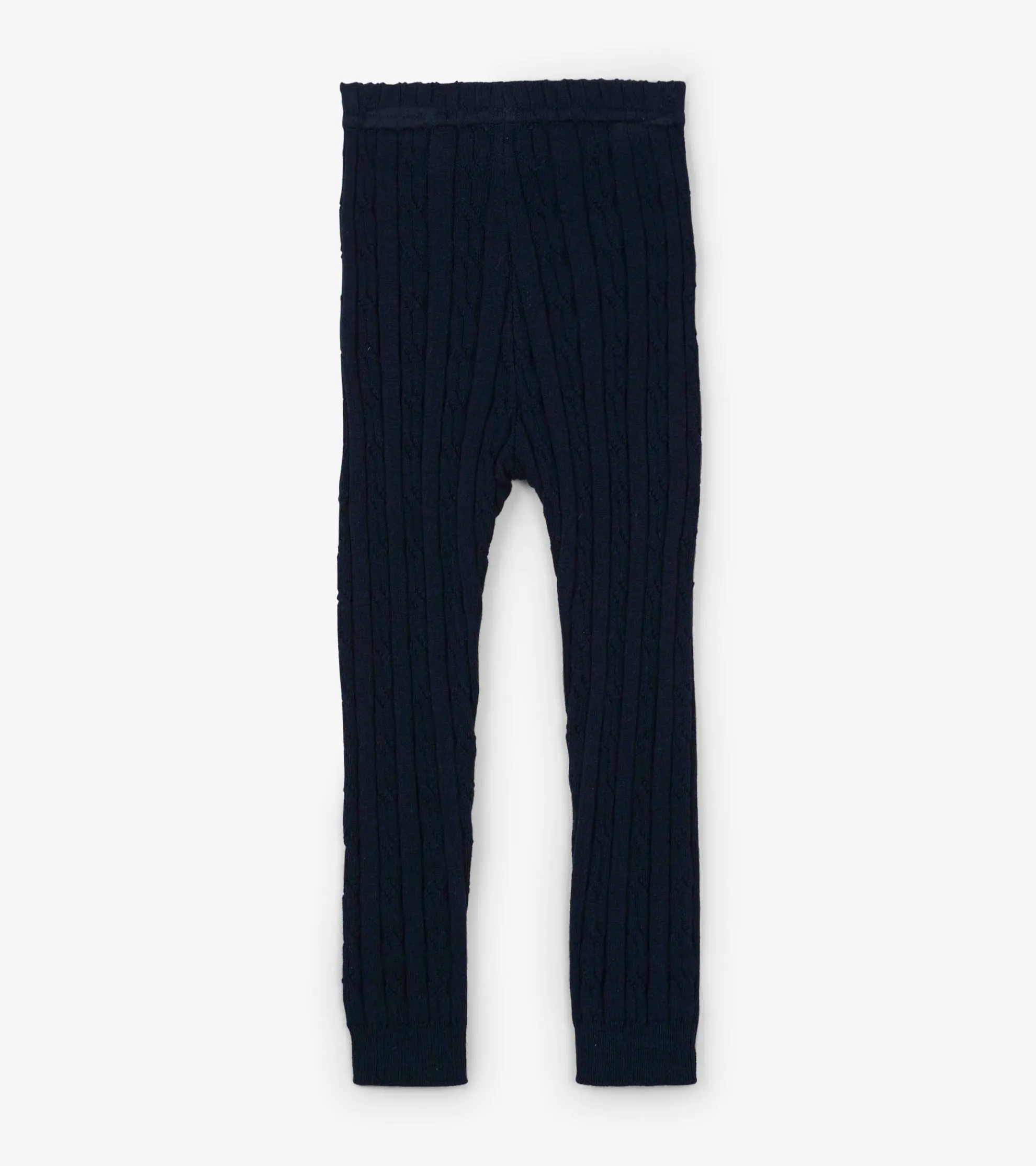 Online Baby Navy Cable Knit Leggings Bottoms