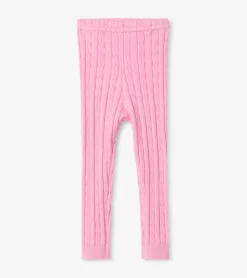 Discount Baby Pink Cable Knit Leggings Bottoms