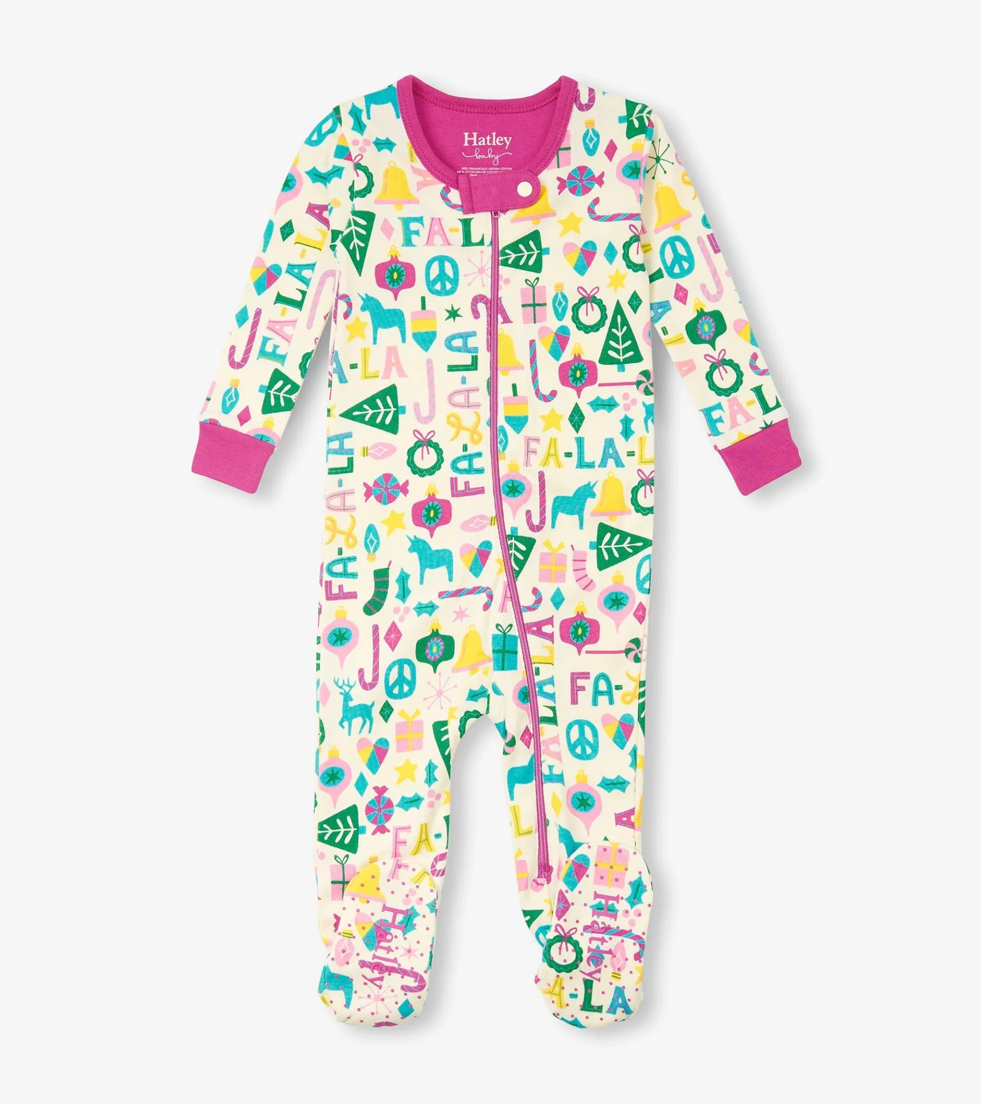 Discount Baby Pink Falala Cotton Footed Sleeper Sleepwear|Sleepwear