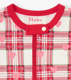 Online Baby Plaid Hearts Cotton Footed Sleeper Sleepwear|Sleepwear