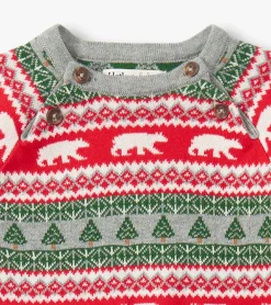 Outlet Baby Polar Bear Fair Isle Sweater Romper Rompers