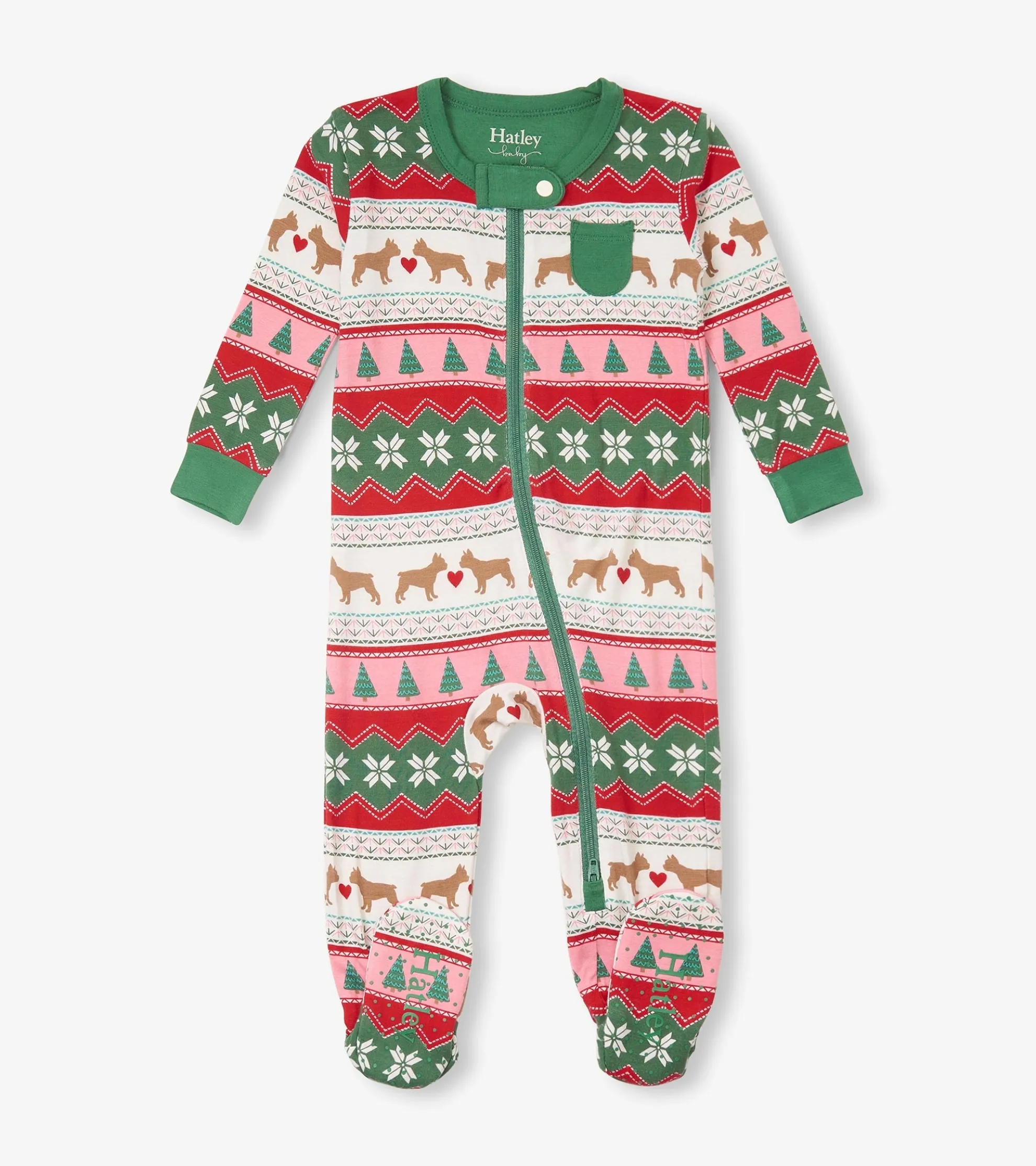 Outlet Baby Puppy Hearts Bamboo Footed Sleeper Sleepwear|Sleepwear