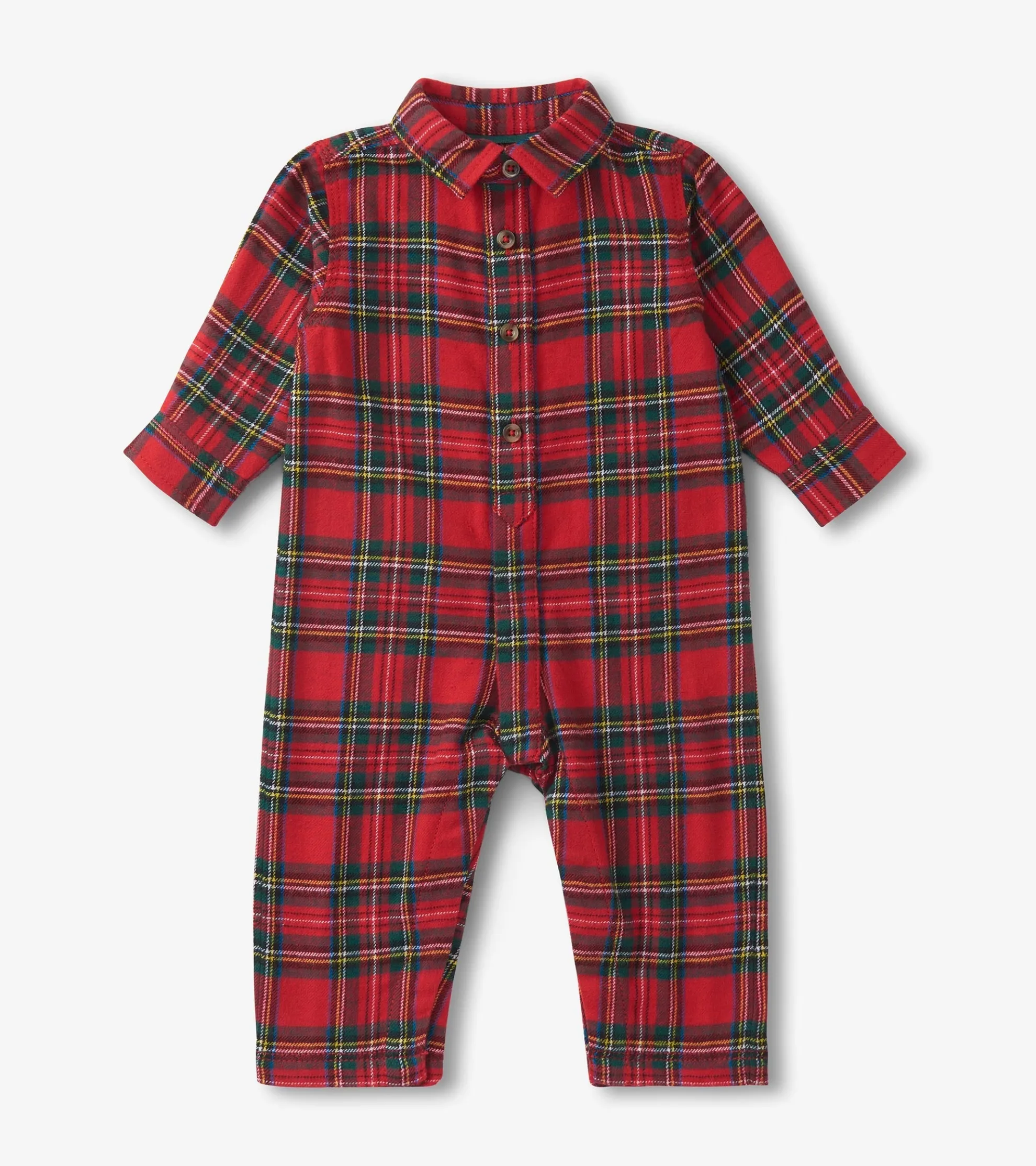 Online Baby Red Plaid Button Down Romper Rompers