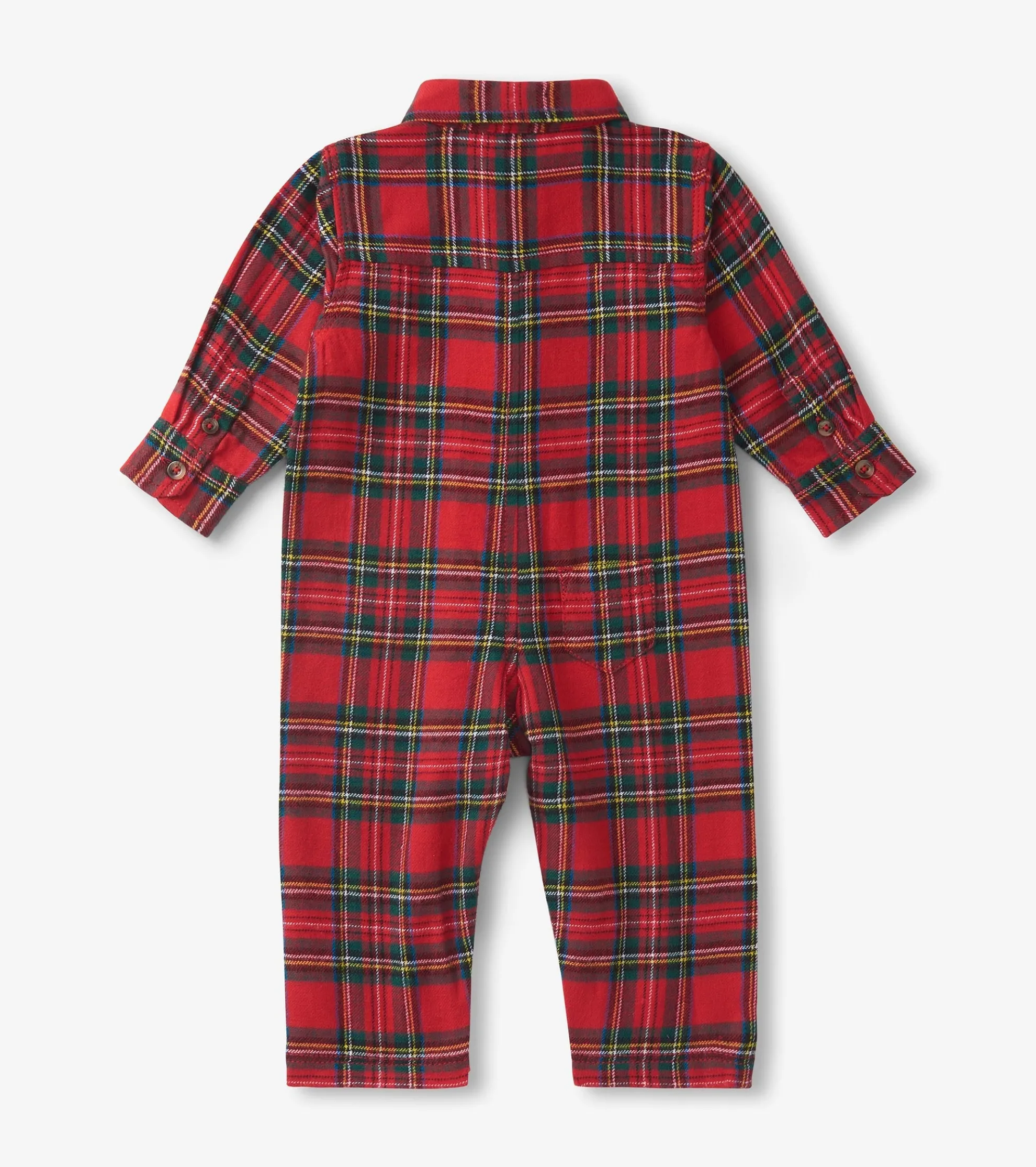 Online Baby Red Plaid Button Down Romper Rompers