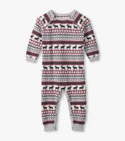 Sale Baby Stag Fairisle Sweater Onesie Sweaters|Rompers
