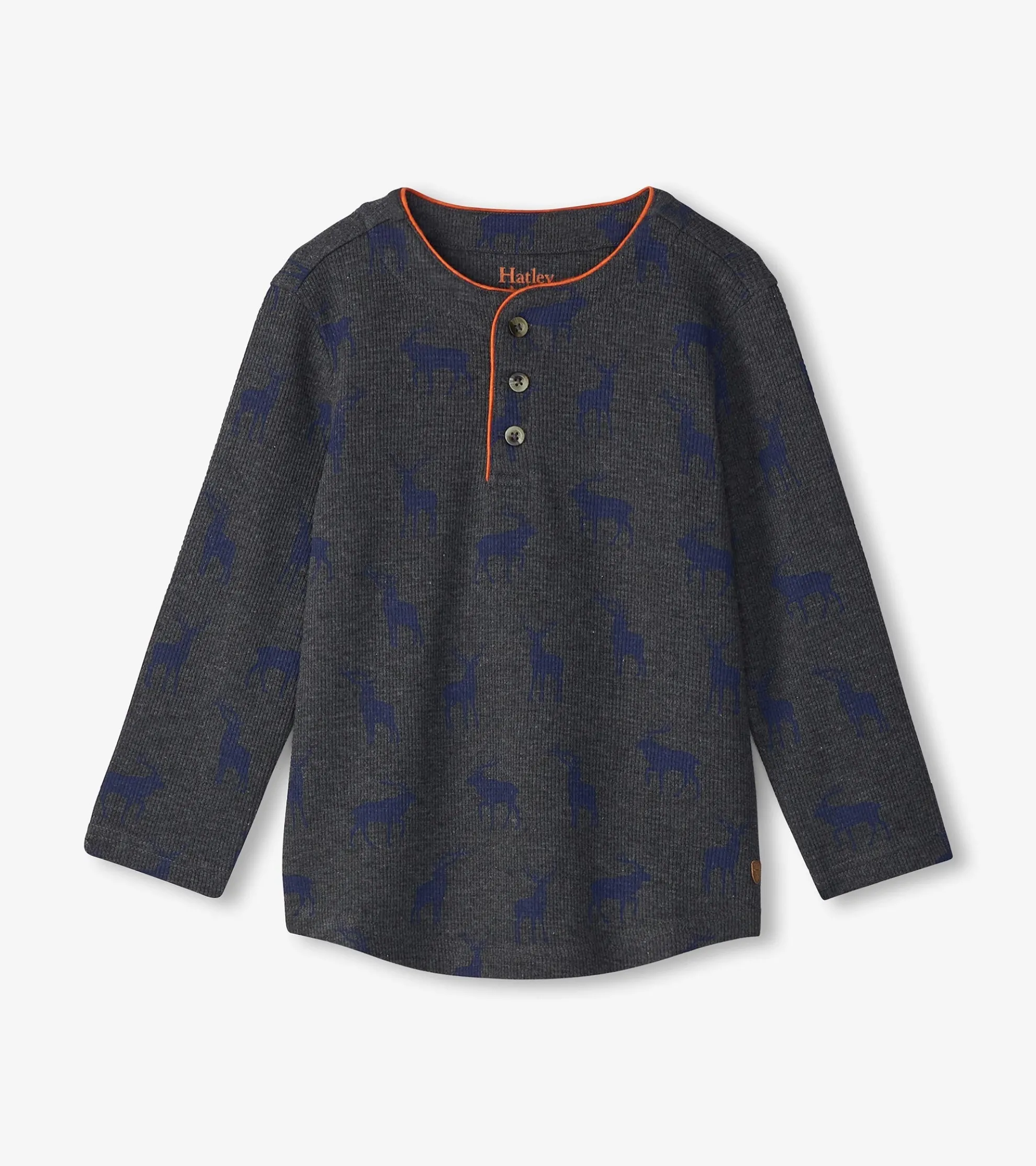Outlet Boys Blue Elks Long Sleeve Henley T-Shirt BOY Tops