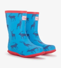 Best Boys Blue Elks Packable Rain Boots BOY Rainwear|Rainwear
