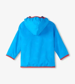 Sale Boys Blue Elks Zip-Up Lightweight Rain Jacket BOY Rainwear|Rainwear