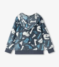 Sale Boys Dino Fossils Fleece Zip-Up Hoodie BOY Outerwear|Sweaters