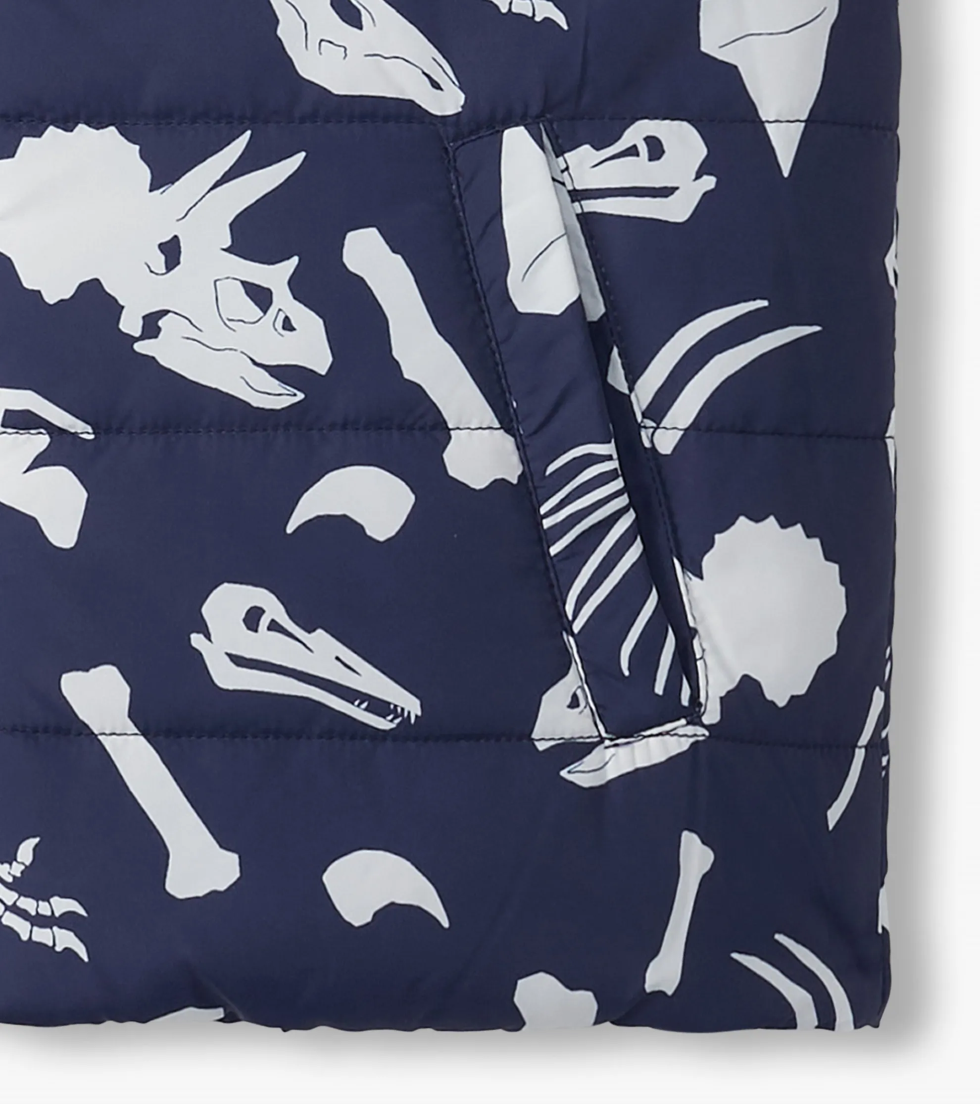 Hot Boys Dino Fossils Reversible Quilted Vest BOY Outerwear|Tops