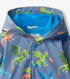 Best Boys Dragon Realm Button-Up Rain Jacket BOY Rainwear|Rainwear