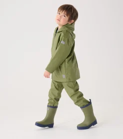 Online Boys Forest Green Zip-Up Rain Jacket BOY Rainwear|Rainwear