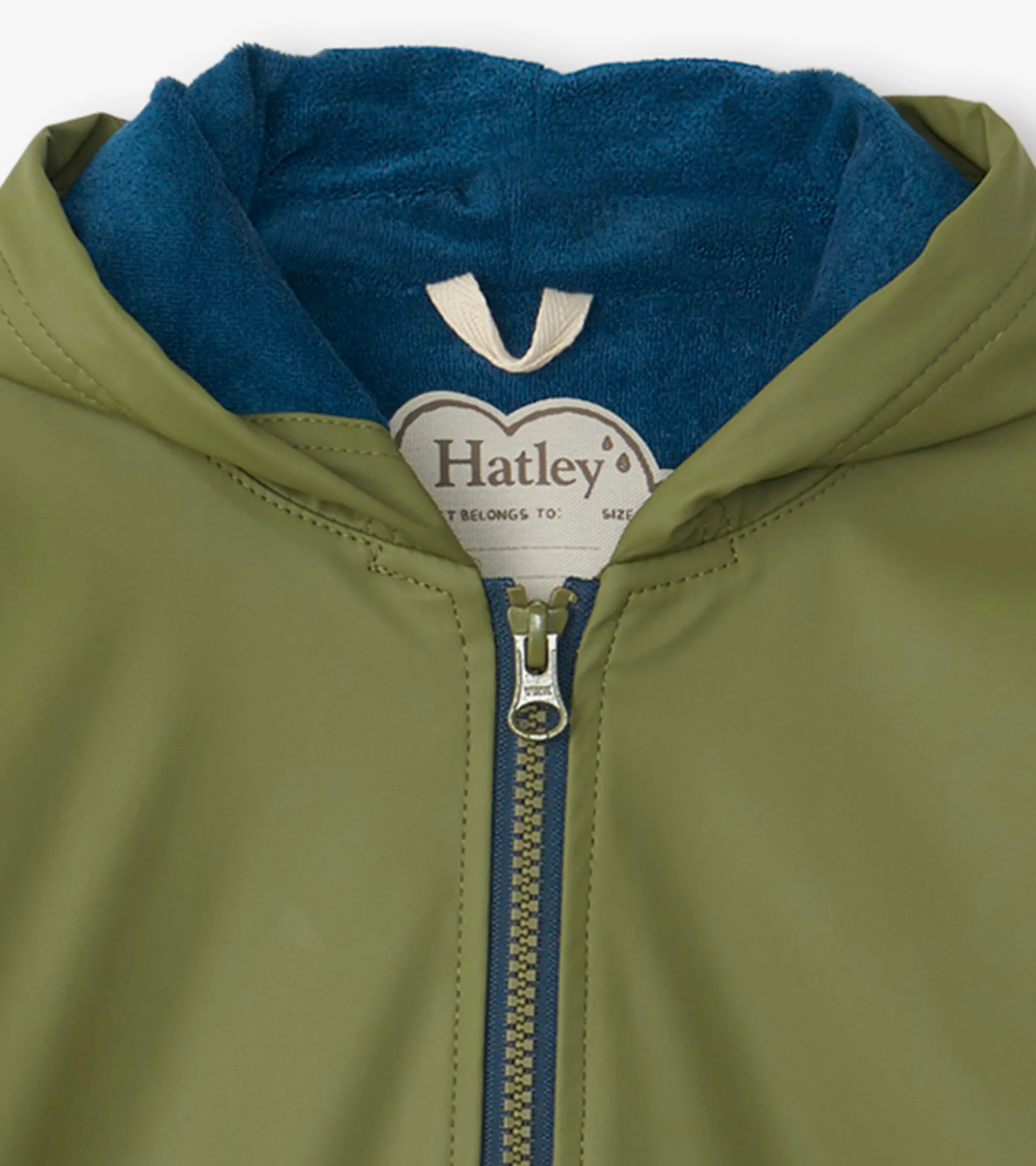 Online Boys Forest Green Zip-Up Rain Jacket BOY Rainwear|Rainwear
