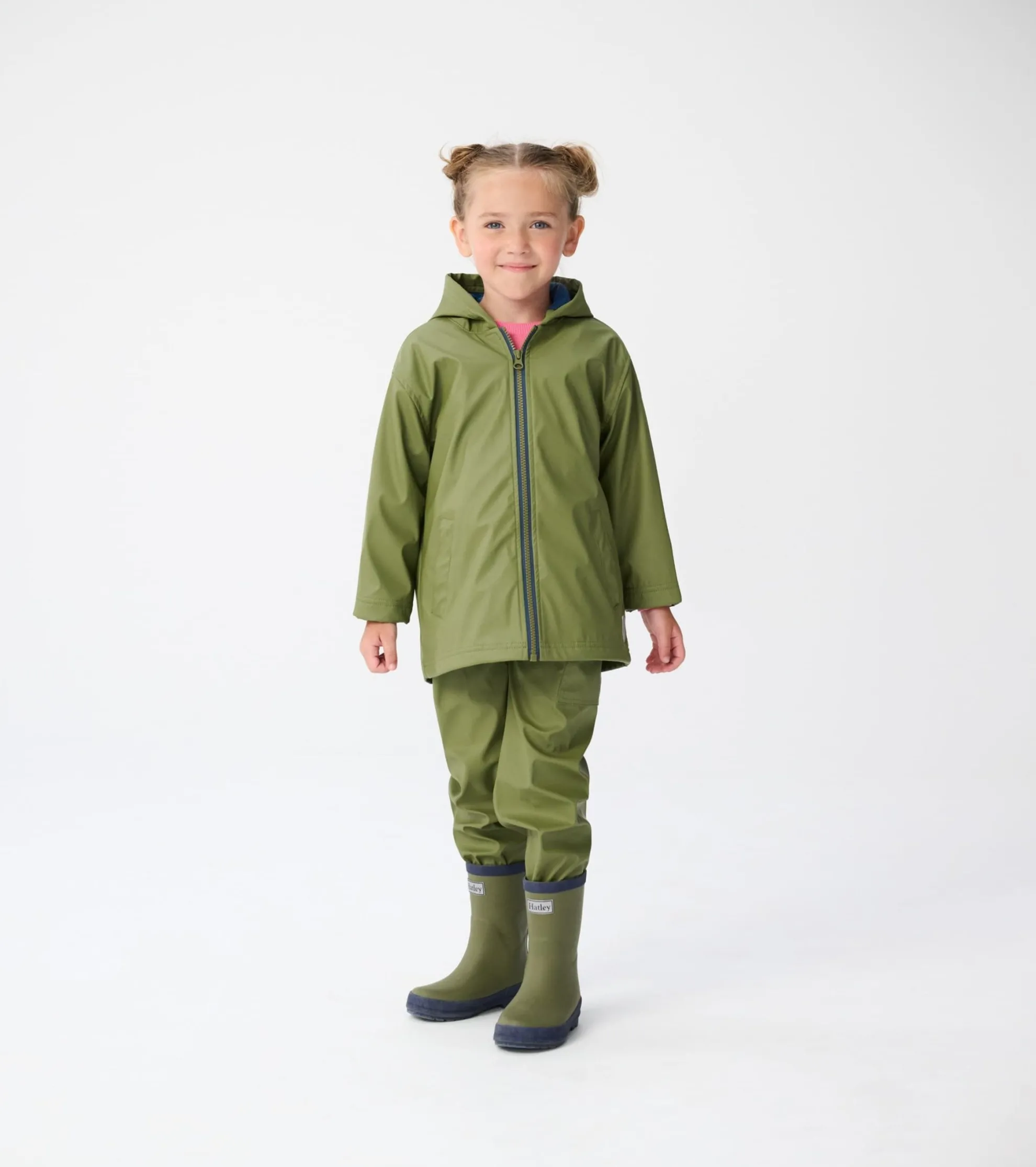 Online Boys Forest Green Zip-Up Rain Jacket BOY Rainwear|Rainwear