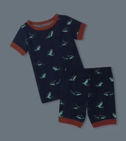 Discount Boys Glow Sharks Short Pajama Set BOY Sleepwear|Sleepwear