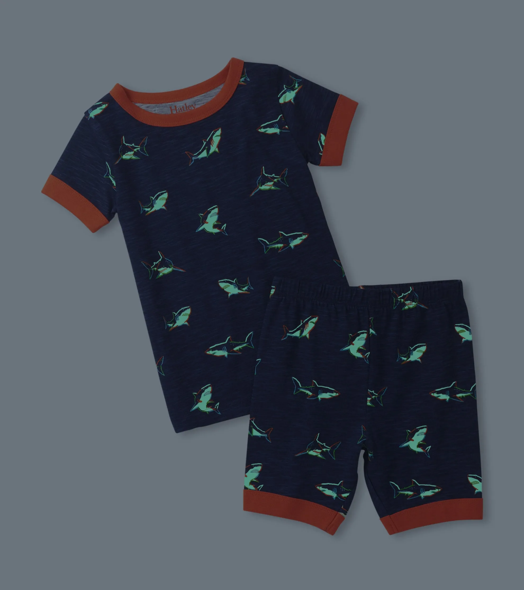 Discount Boys Glow Sharks Short Pajama Set BOY Sleepwear|Sleepwear
