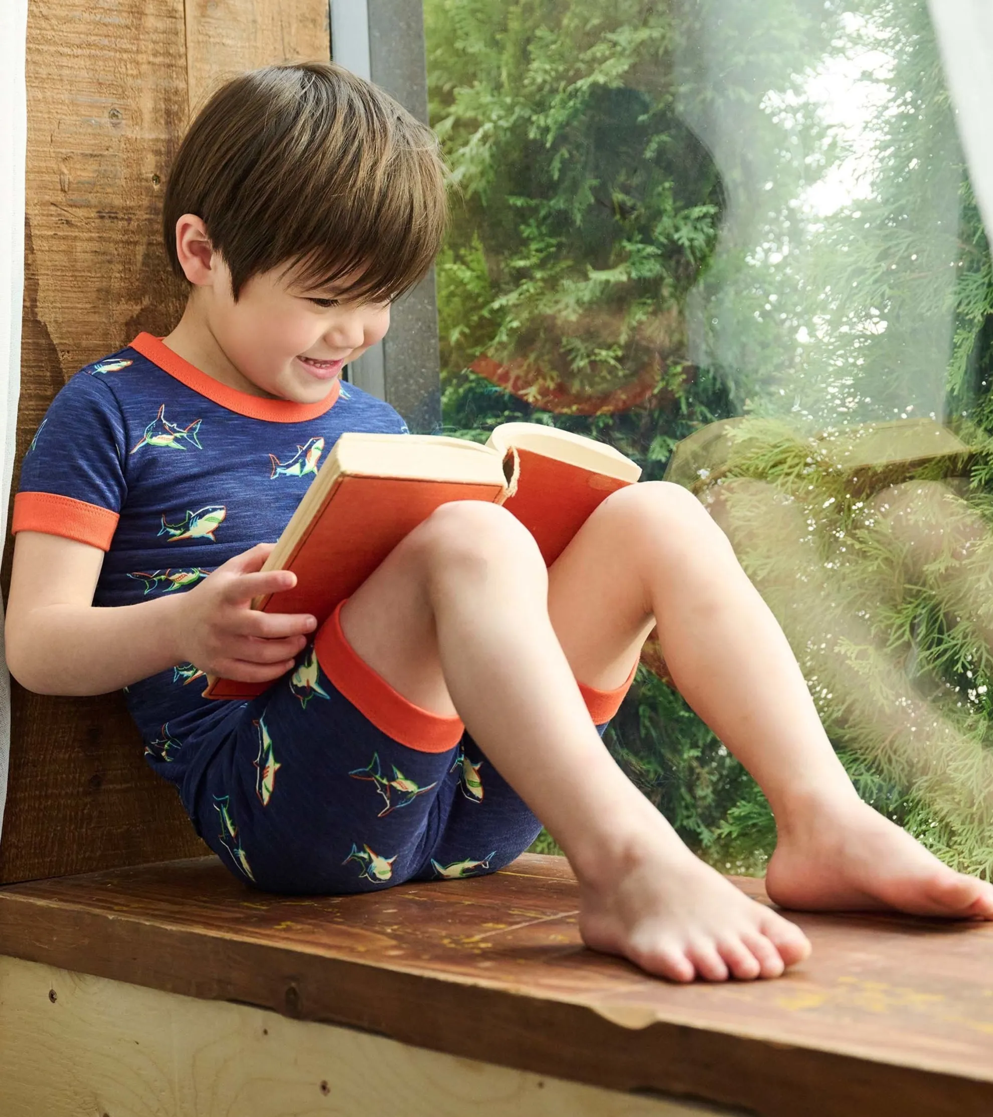 Discount Boys Glow Sharks Short Pajama Set BOY Sleepwear|Sleepwear