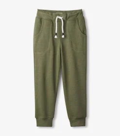 Best Boys Green Melange Slim Fit Joggers BOY Bottoms