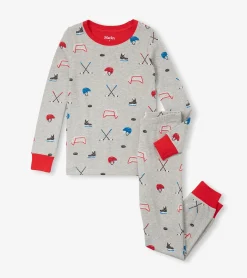 Sale Boys Hockey Organic Cotton Pajama Set BOY Sleepwear|Sleepwear