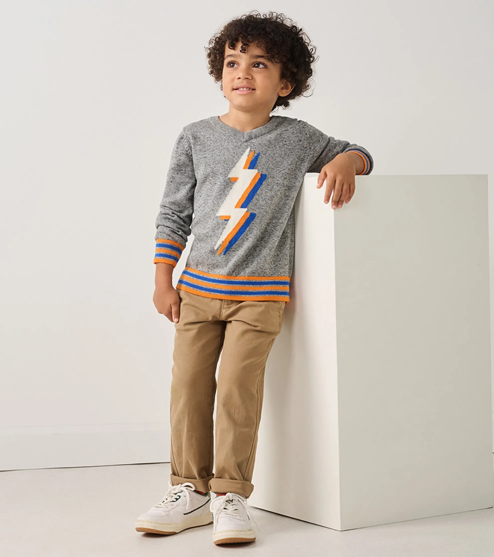 Outlet Boys Lightning Bolt V-Neck Sweater BOY Sweaters