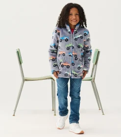 Online Boys Monster Trucks Fuzzy Fleece Zip-Up Jacket BOY Outerwear|Sweaters
