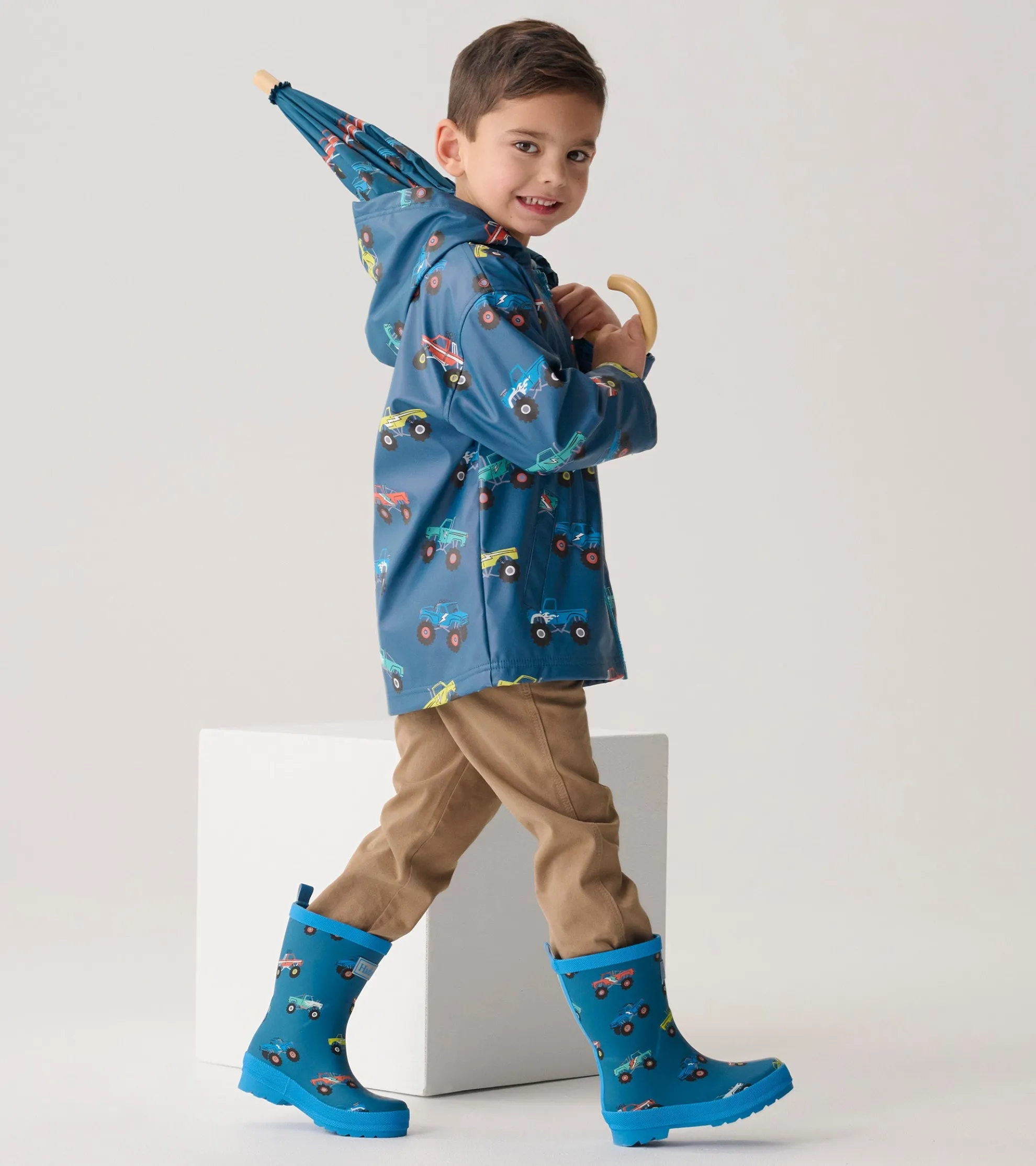 Best Boys Monster Trucks Matte Rain Boots BOY Rainwear|Rainwear