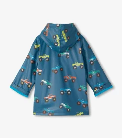 Sale Boys Monster Trucks Zip-Up Rain Jacket BOY Rainwear|Rainwear