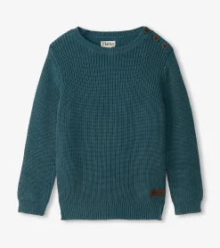 Online Boys Moroccan Blue Button Neck Sweater BOY Sweaters