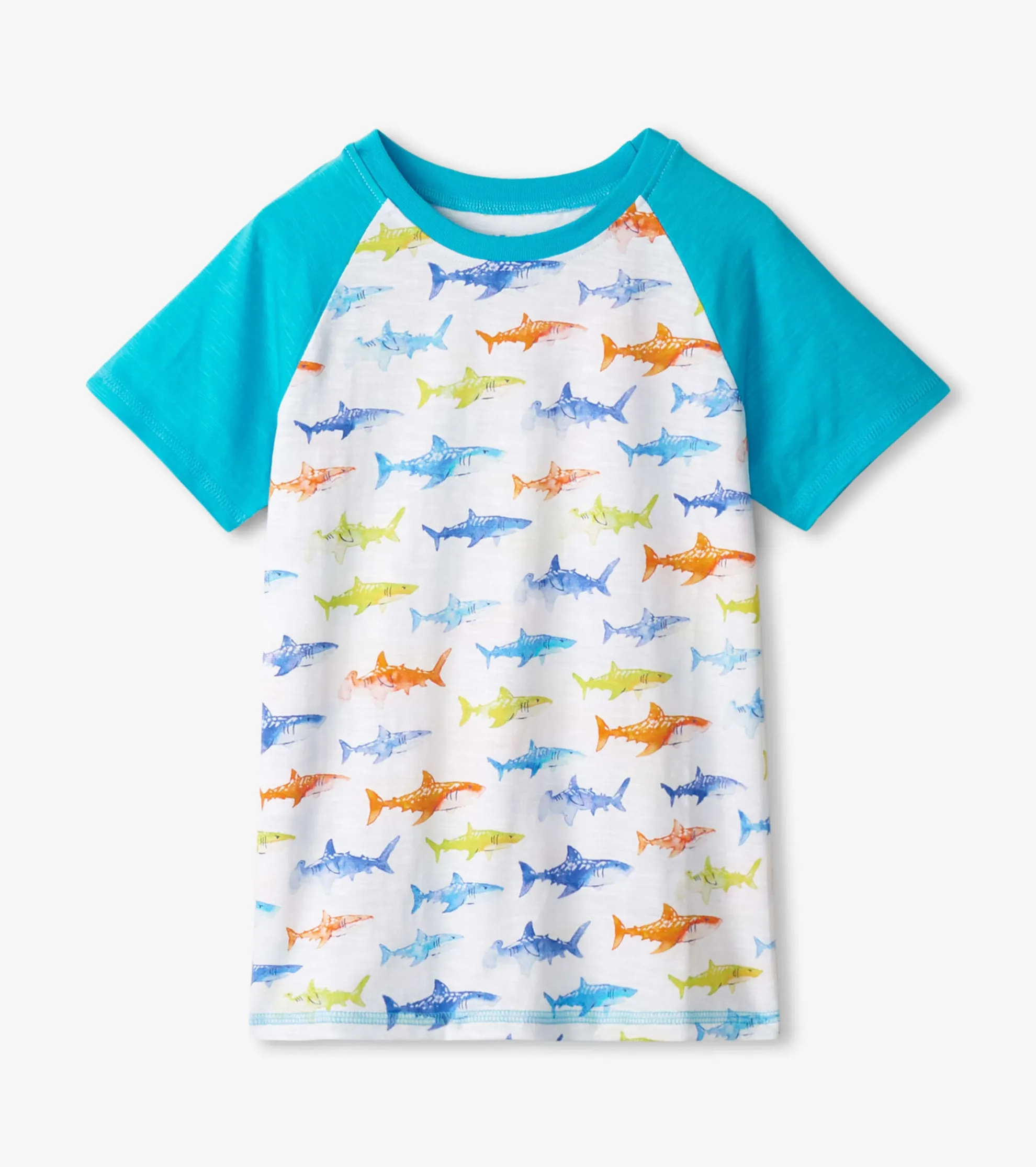 Clearance Boys Painted Sharks Raglan T-Shirt BOY Tops