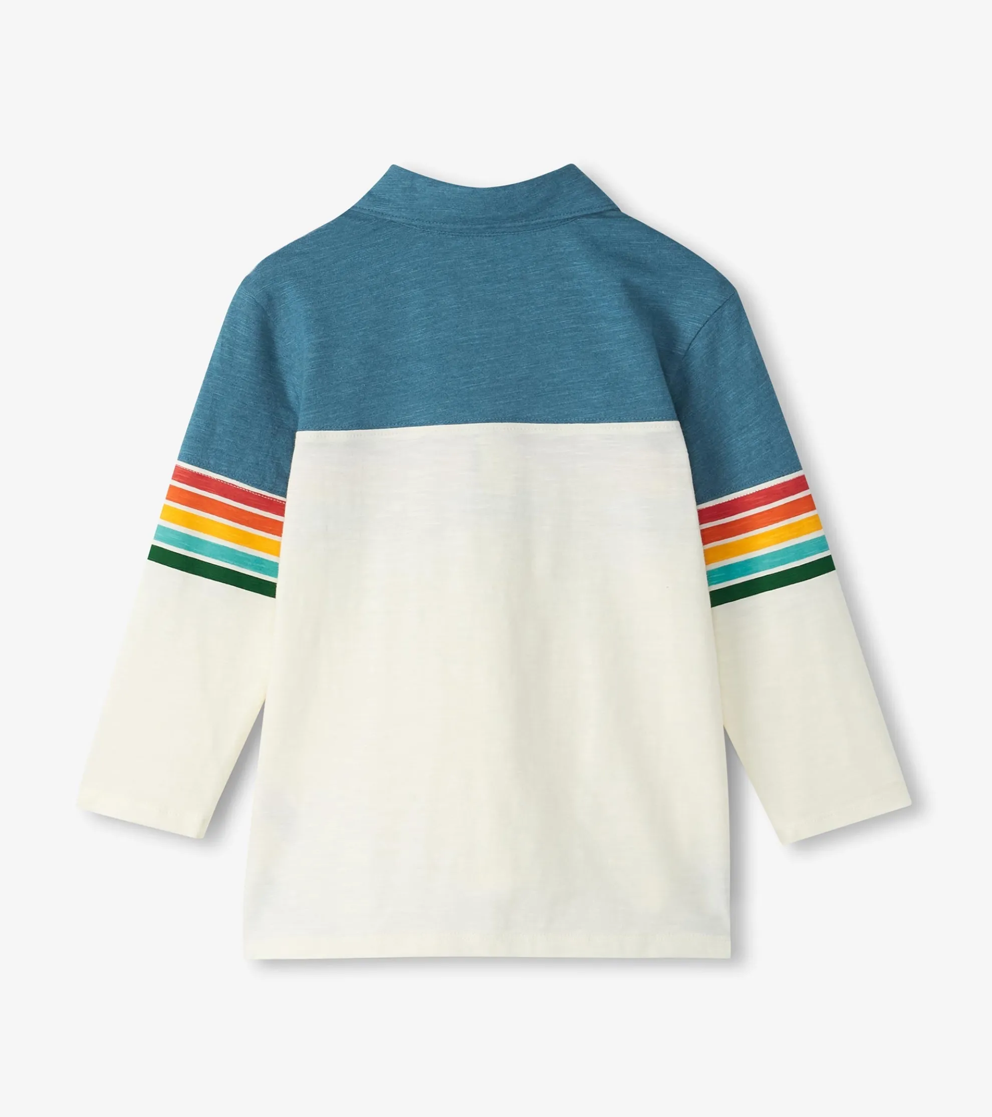 Sale Boys Retro Stripes Long Sleeve Panelled Polo BOY Tops