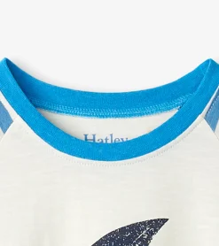 New Boys Shark Fin Waves Raglan T-Shirt BOY Tops