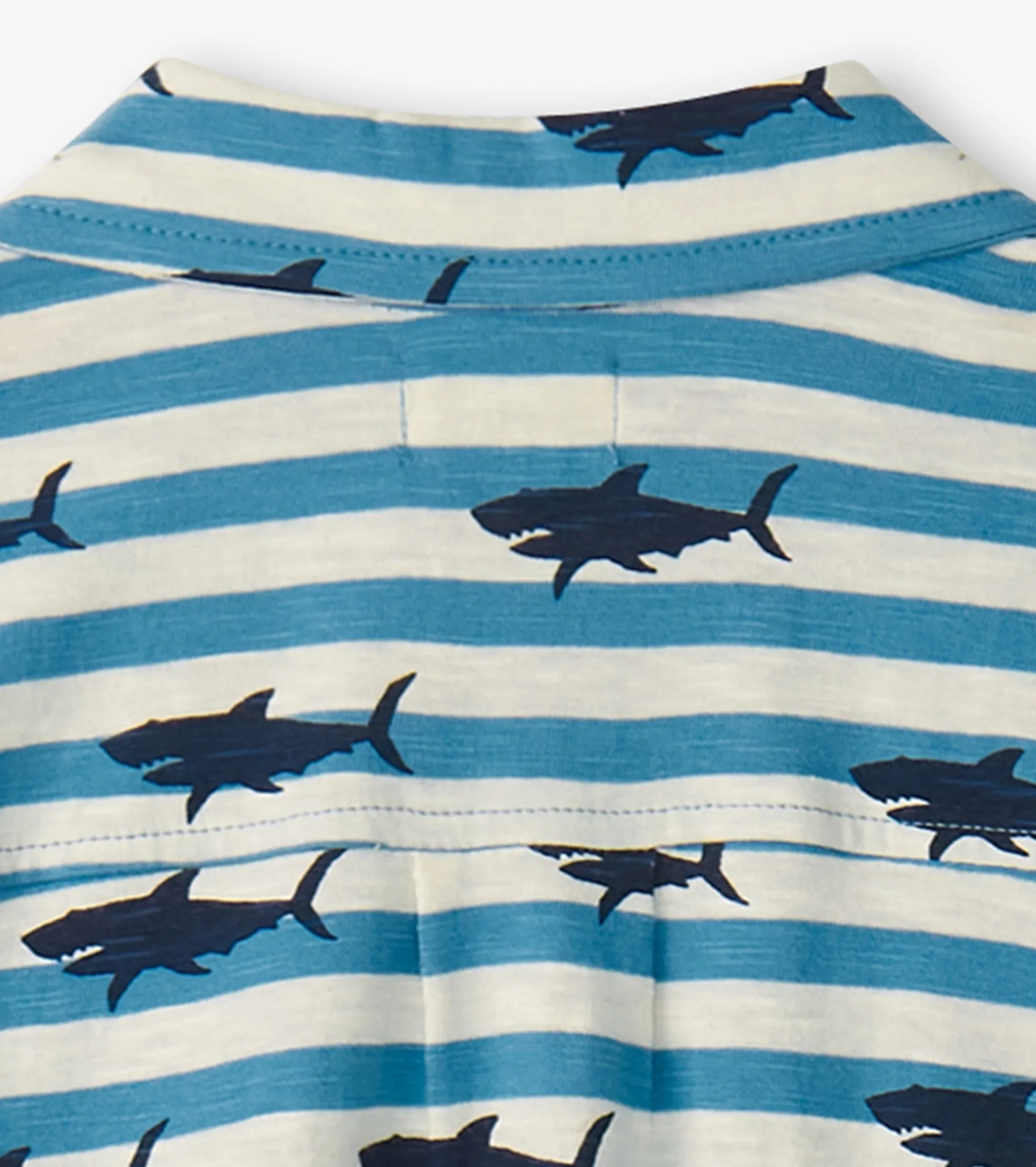 Sale Boys Shark Stripes Jersey Button Down BOY Tops