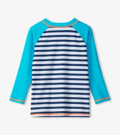 Hot Boys Shark Stripes Long Sleeve Rashguard BOY Swimwear|Swimwear