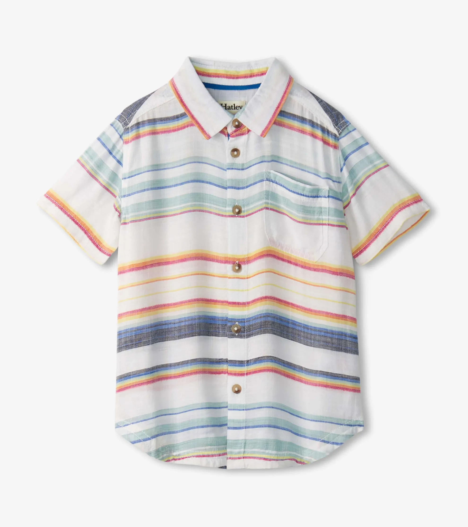 Clearance Boys Summer Stripe Short Sleeve Button Down BOY Tops