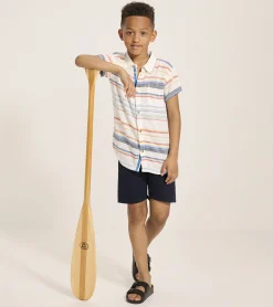 Clearance Boys Summer Stripe Short Sleeve Button Down BOY Tops