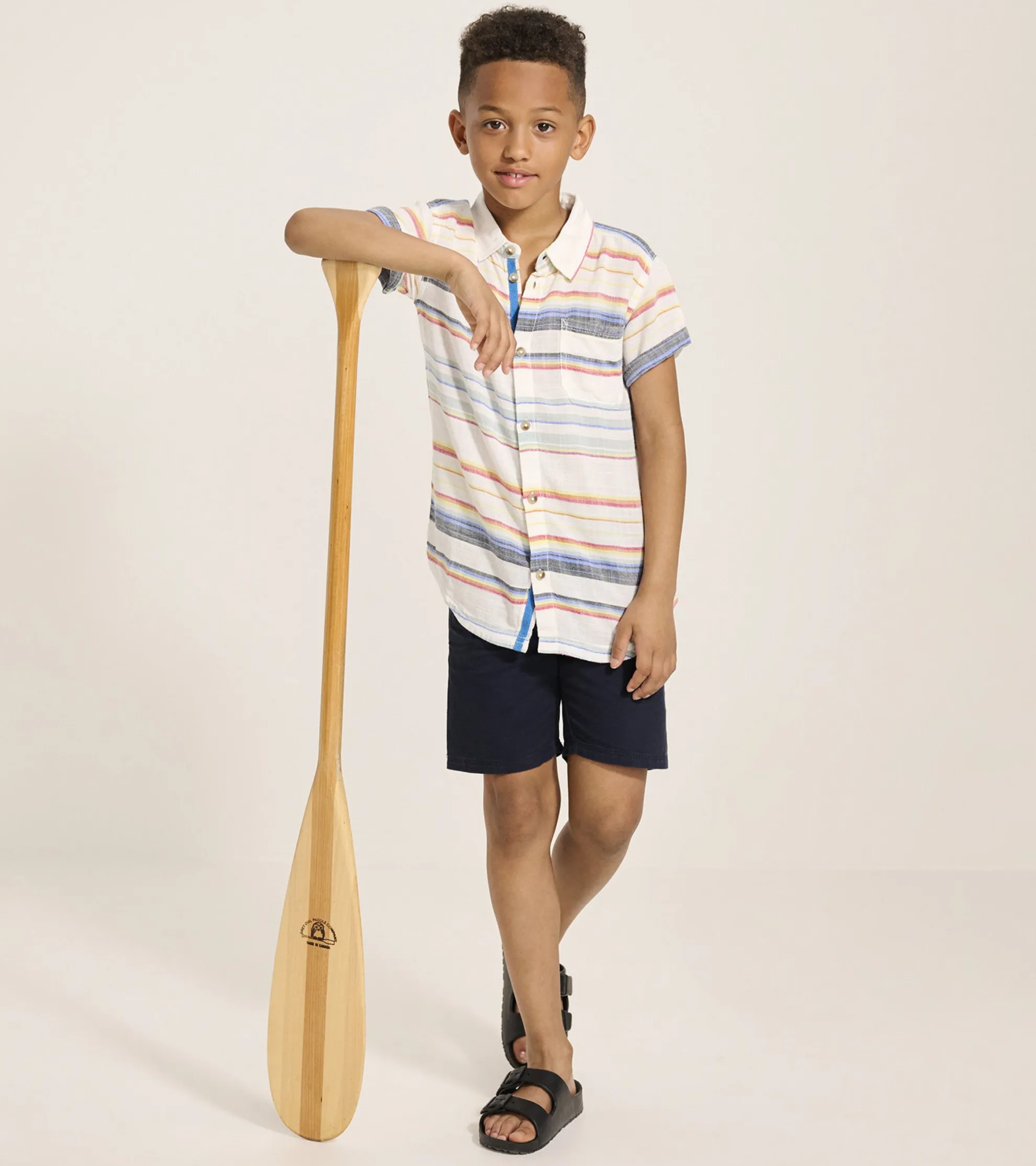 Clearance Boys Summer Stripe Short Sleeve Button Down BOY Tops