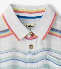 Clearance Boys Summer Stripe Short Sleeve Button Down BOY Tops
