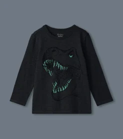 Online Boys T-Rex Glow in the Dark Long Sleeve T-Shirt BOY Tops