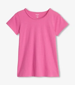 Clearance Braided Neck Tee - Phlox Pink Women Tops