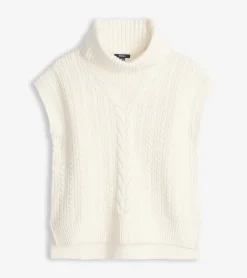 Online Cable Knit Vest - Winter White Women Sweaters|Tops