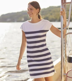 Best Capri Dress - Patriot Blue Stripes Women Dresses
