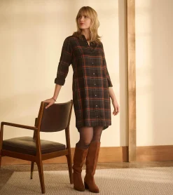 Discount Cara Shirt Dress - Autumn Plaid Women Dresses