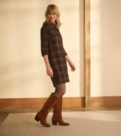 Discount Cara Shirt Dress - Autumn Plaid Women Dresses