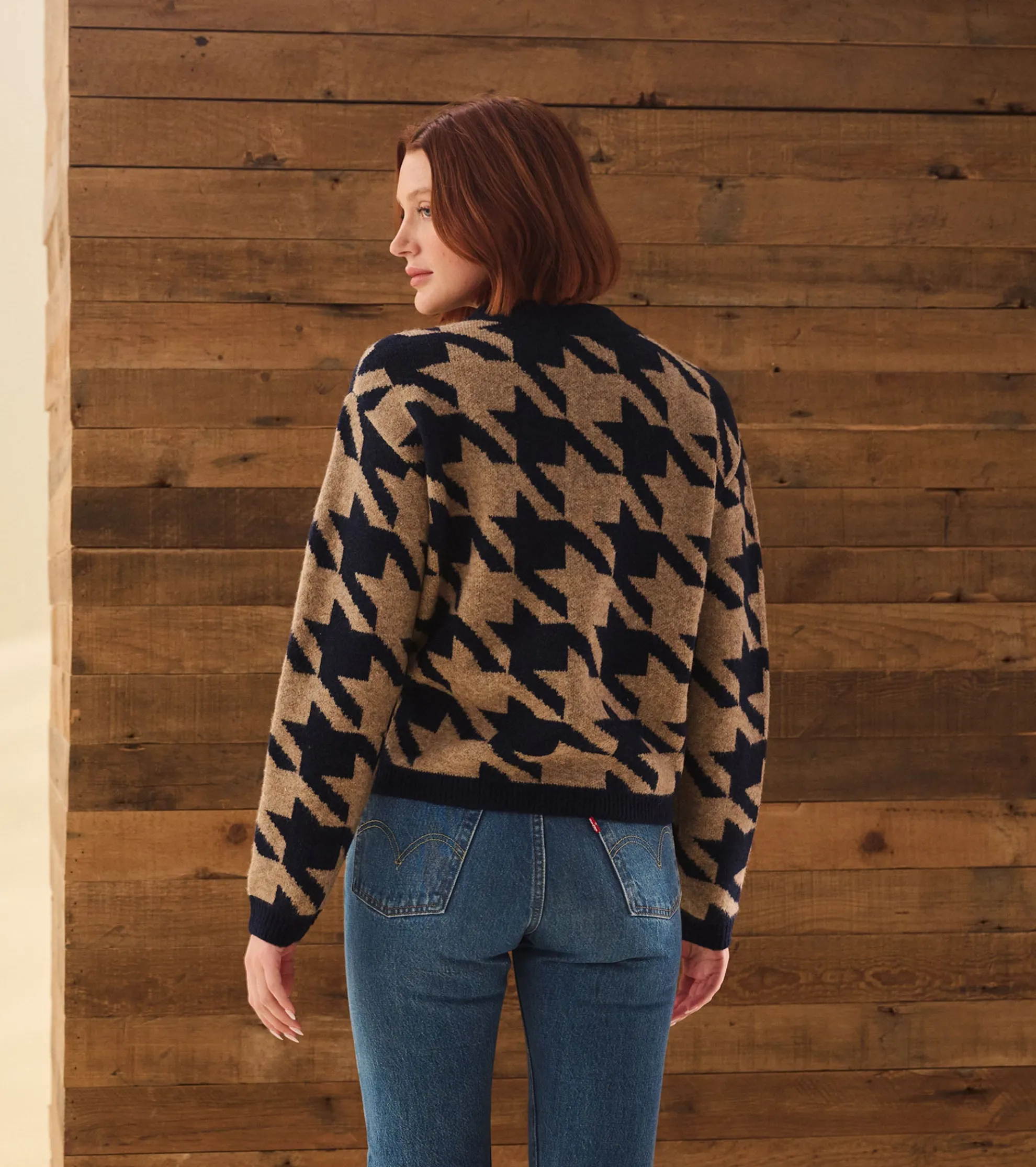 Clearance Carmi Pullover - Large Houndstooth Women Sweaters|Tops