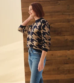 Clearance Carmi Pullover - Large Houndstooth Women Sweaters|Tops