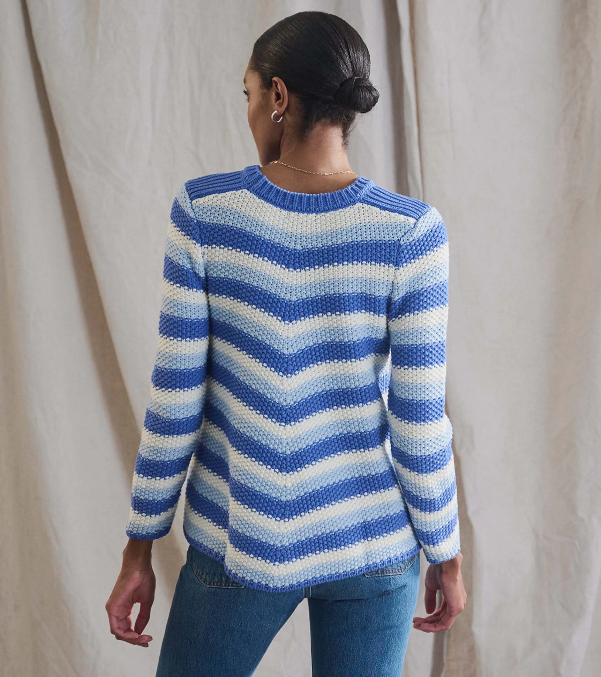 Outlet Chevron Swing Sweater - Navy Blue Women Sweaters