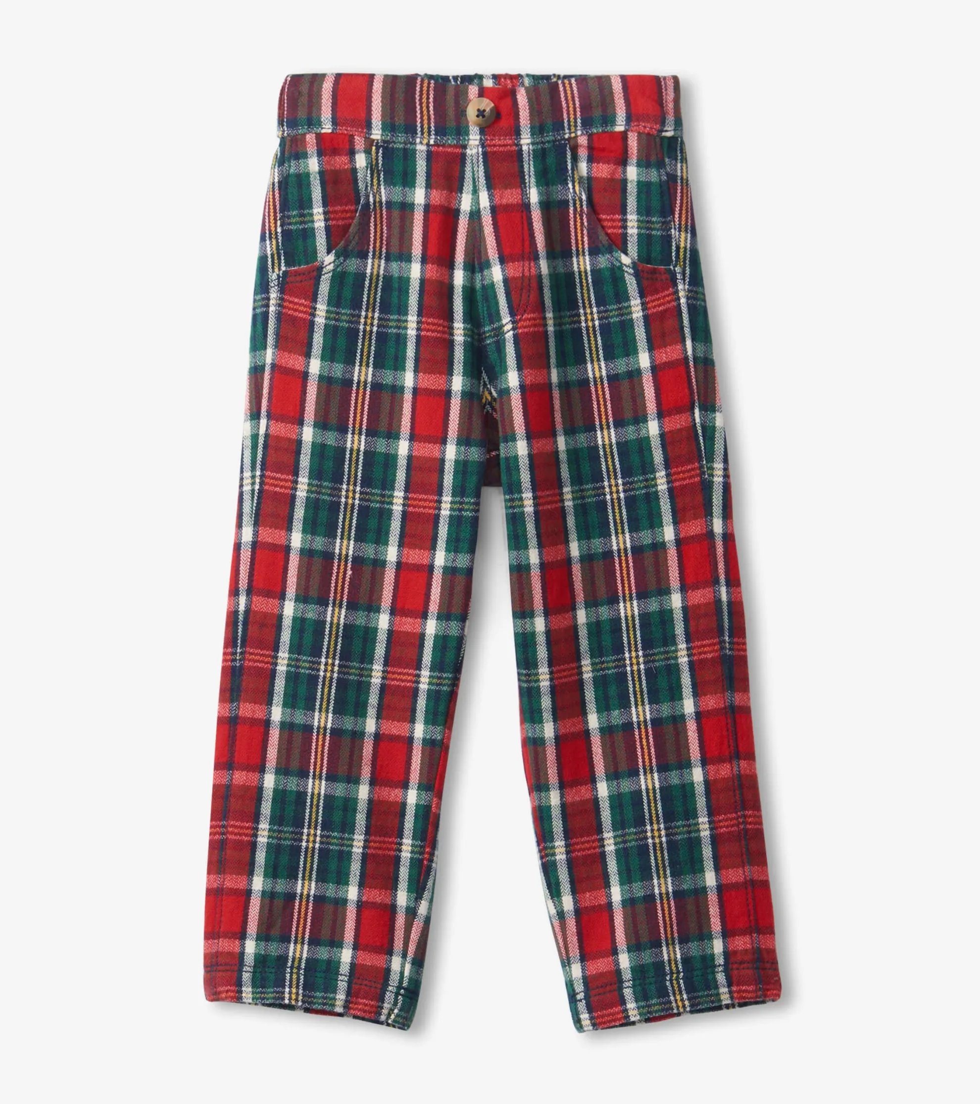 Online Christmas Plaid Straight Leg Pants Bottoms
