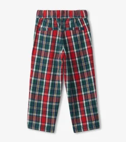 Online Christmas Plaid Straight Leg Pants Bottoms