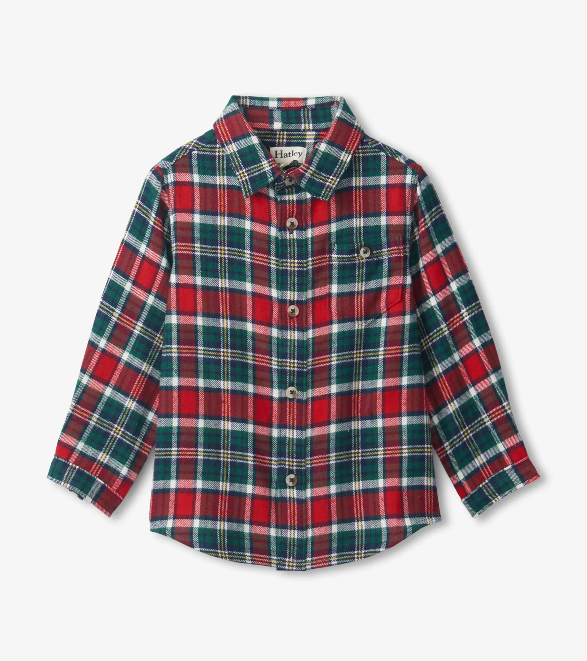 Christmas Plaid Toddler Button Down Shirt Tops