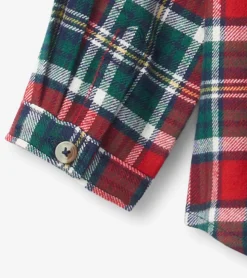 Christmas Plaid Toddler Button Down Shirt Tops
